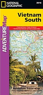 Vietnam South Adventure, Road and Tourist Map.
