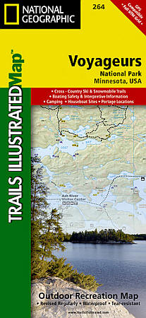 Voyageurs National Park, Outdoor Recreation Road and Tourist Map.