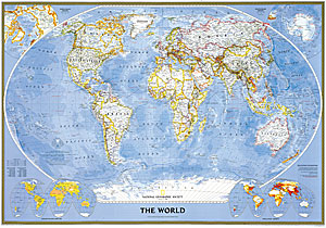 World Political "Classic" WALL Map.