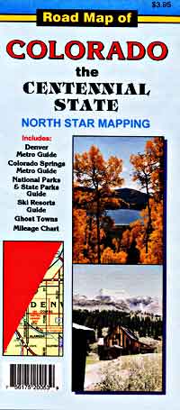 Colorado Road and Tourist Map, America.