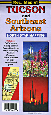 Tucson Region and Southeast Arizona, Road and Recreation Map.