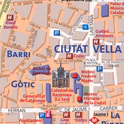 BARCELONA "Destination" Map, Catalonia, Spain.