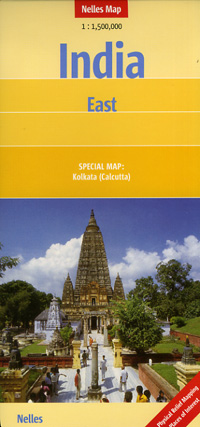 India, East, Road and Shaded Relief Tourist Map.