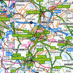 Wales, England and Scotland "Routeplanner" Road and Tourist Map.