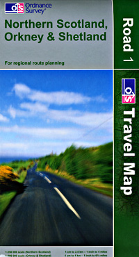 Northern Scotland, Orkney & Shetland #1 Regional Road Map.