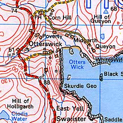 Shetland Islands: North Mainland Sectional Map #3.