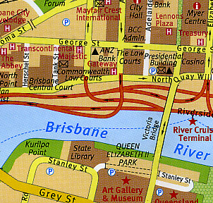 Australia Road and Shaded Relief Tourist Map.
