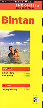 Bintan Islands, Road and Tourist Map, Indonesia.