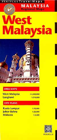 Malaysia (Westrn): Peninsular Malaysia and Malacca, Road and Tourist Map.