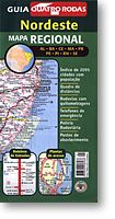 North East Brazil, Tourist Road Map.