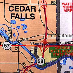 Cedar Falls and Waterloo, Iowa, America.