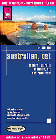 Australia East Road and Topographic Tourist Map.
