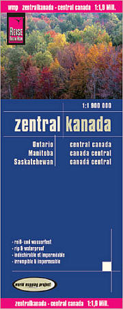 Canada, Central, Road and Topographic Tourist Map.