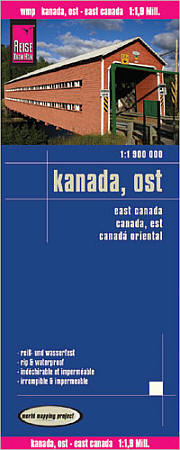 Canada Eastern, Road and Topographic Tourist Map.