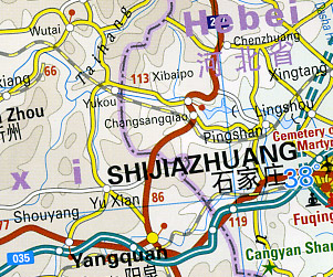 Western China Road and Topographic Tourist Map.