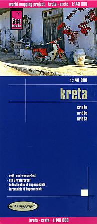 Crete Road and Topographic Tourist Map.