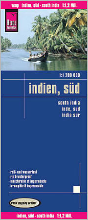 India, Southern, Road and Topographic Tourist Map.