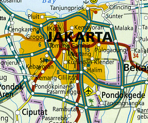 Java Road and Topographic Tourist Map.