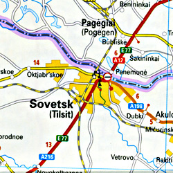 Lithuania Road and Topographic Tourist Map.