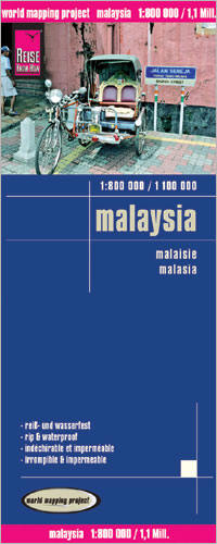 Malaysia Road and Topographic Tourist Map.