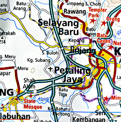 Malaysia Road and Topographic Tourist Map.