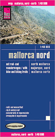 Mallorca, North, Road and Topographic Tourist Map, Balearic Isles, Spain.