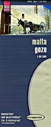 Malta, Road and Topographic Tourist Map, Mediterranean.