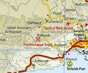 Oman Road and Topographic Tourist Map.