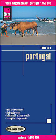 Portugal Road and Topographic Tourist Map.