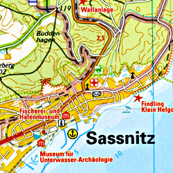 Rugen and Hiddensee Regional Road Map, Germany.