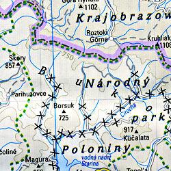 Slovak Republic, Road and Topographic Tourist Map.