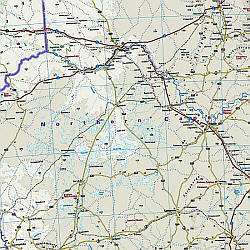 South Africa Road and Topographic Tourist Map.