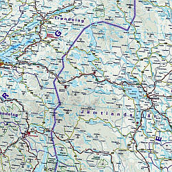 Southern Sweden and Norway Road and Topographic Tourist Map.