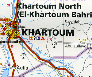 Sudan Road and Topographic Tourist Map.