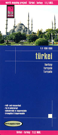 Turkey, Road and Topographic Tourist Map.