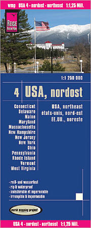 USA 4, Northeast Road and Topographic Tourist Map.