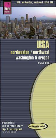 USA 1, Northwest Road and Topographic Tourist Map.