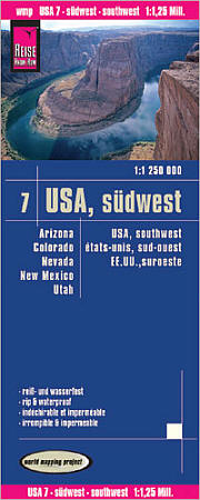 USA 7, Southwest Road and Topographic Tourist Map.