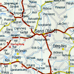Vietnam North Road and Topographic Tourist Map.