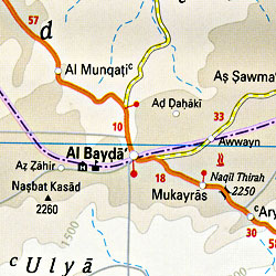 Yemen, Road and Topographic Tourist Map.