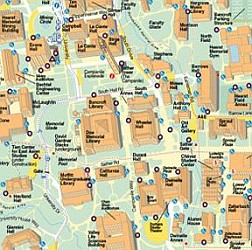 Berkeley & U.C. Berkeley Biking and Walking Map, California, America.