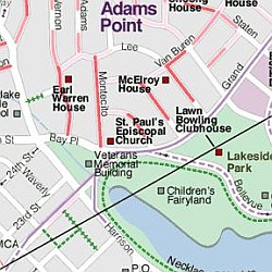 Oakland Map and Guide, California, America.