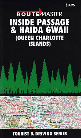 Inside Passage & Haida Gwaii (Queen Charlotte Islands) Road and Tourist Map, British Columbia, Canada.
