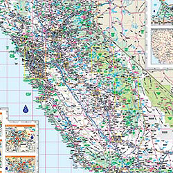 California WALL Map, America.