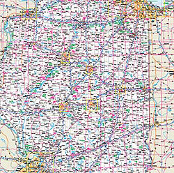 Illinois WALL Map, America.