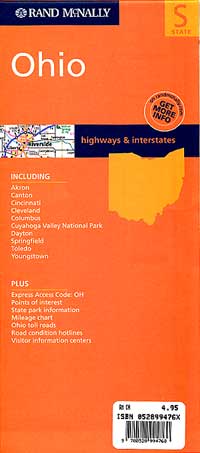 Ohio Road and Tourist Map, America.
