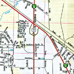 Great Falls, Butte, Helena, Kalispell and Missoula, "WESTERN" Montana City Street Maps, Montana, America.