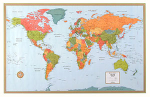 World M Series Political WALL Map.