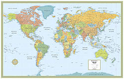 World M Series Political WALL Map.