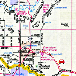 Puget Sound Area Road and Tourist Map, Washington, America.